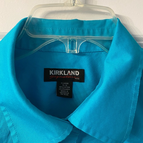 Teal coloured button dress shirt - Picture 3 of 4